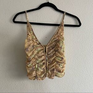 Urban Outfitters UO Yellow Scrunched Corset Style Cami Crop Top